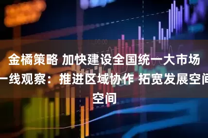 金橘策略 加快建设全国统一大市场一线观察：推进区域协作 拓宽发展空间