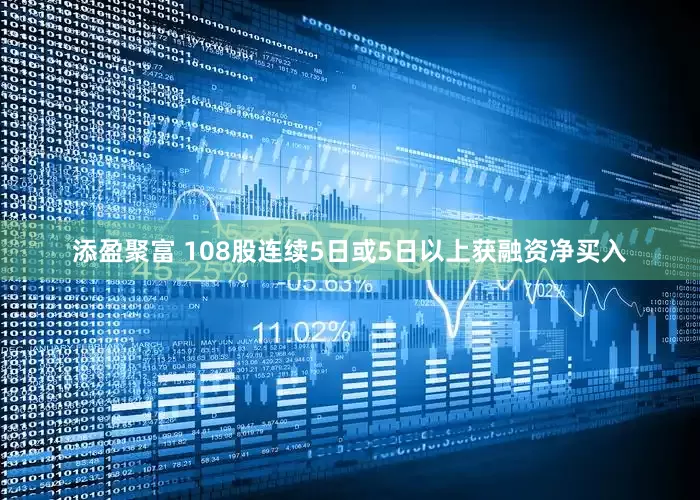 添盈聚富 108股连续5日或5日以上获融资净买入